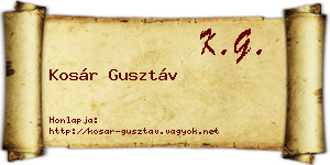 Kosár Gusztáv névjegykártya